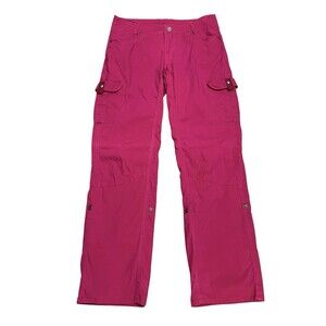 KUHL Berry Pink Splash Roll- Up Convertible Cargo Hiking Pants Outdoor Sz 10 Reg